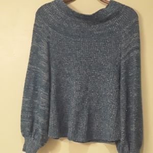 Free People Blue off shoulder Sweater